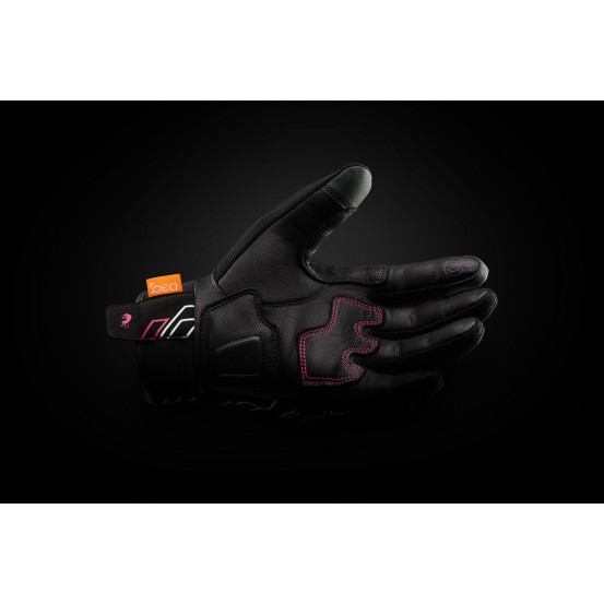 Gants Femme Furygan JET NEON D3O LADY - Noir Blanc Rose