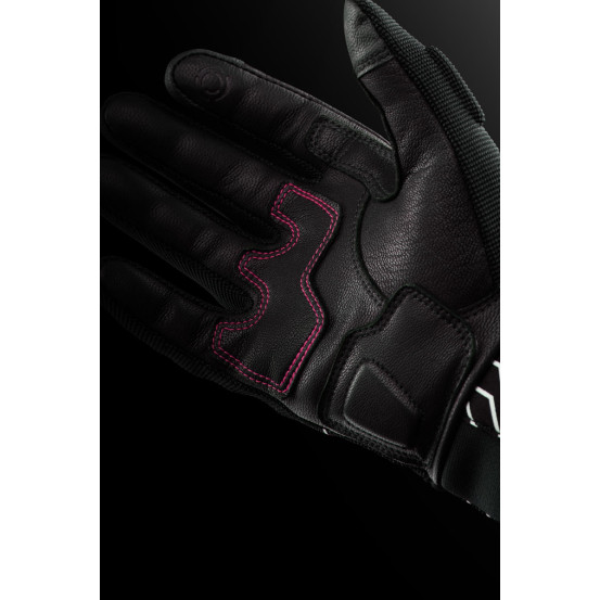 Gants Femme Furygan JET NEON D3O LADY - Noir Blanc Rose