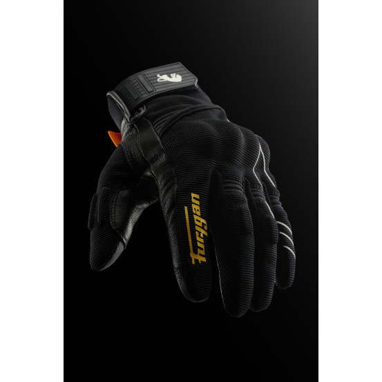 Gants Femme Furygan JET NEON D3O LADY - Noir Blanc Or