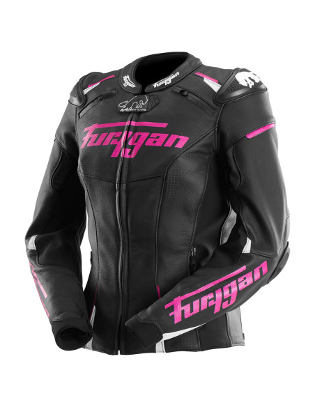 Blouson Femme Furygan RAPTOR LADY - Noir Blanc Rose