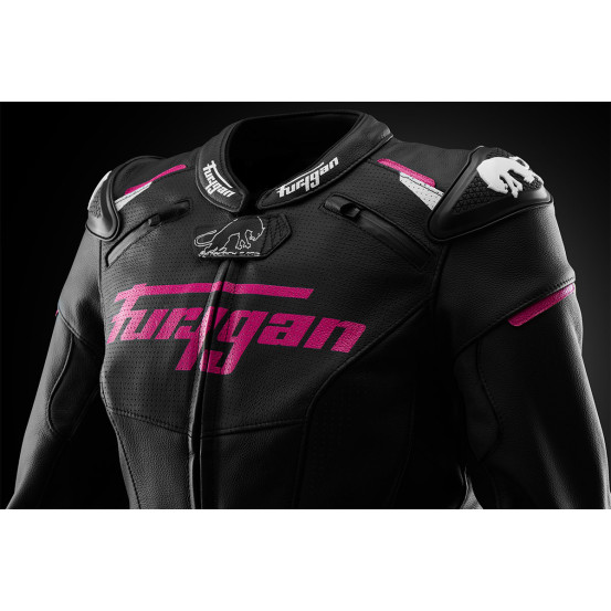 Blouson Femme Furygan RAPTOR LADY - Noir Blanc Rose