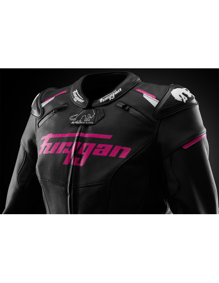 Blouson Femme Furygan RAPTOR LADY - Noir Blanc Rose