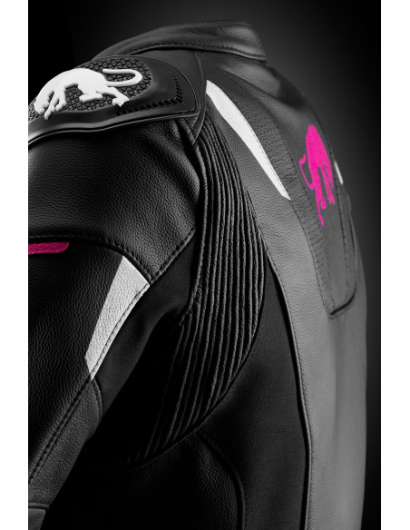 Blouson Femme Furygan RAPTOR LADY - Noir Blanc Rose