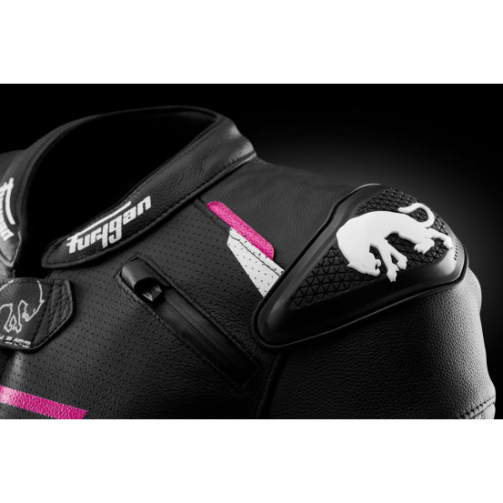 Blouson Femme Furygan RAPTOR LADY - Noir Blanc Rose