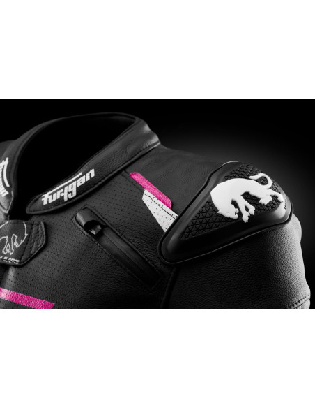 Blouson Femme Furygan RAPTOR LADY - Noir Blanc Rose