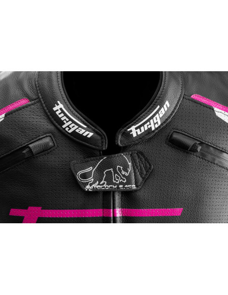 Blouson Femme Furygan RAPTOR LADY - Noir Blanc Rose
