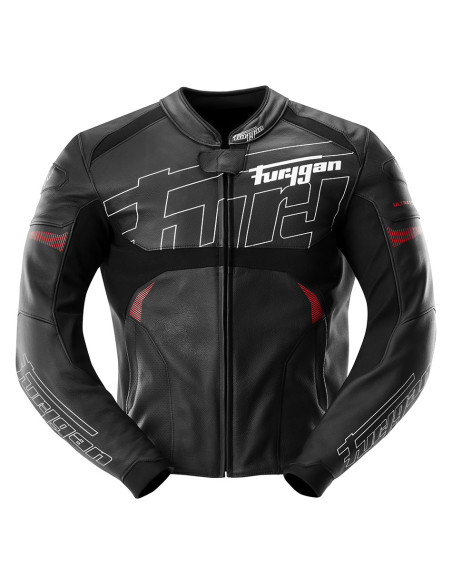 Blouson Furygan HELIX - Noir Blanc Rouge