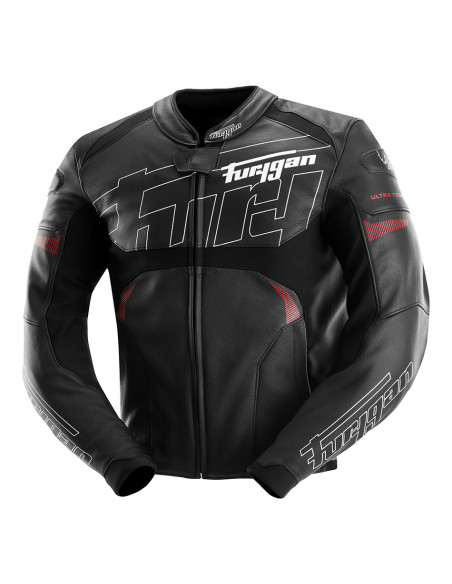 Blouson Furygan HELIX - Noir Blanc Rouge