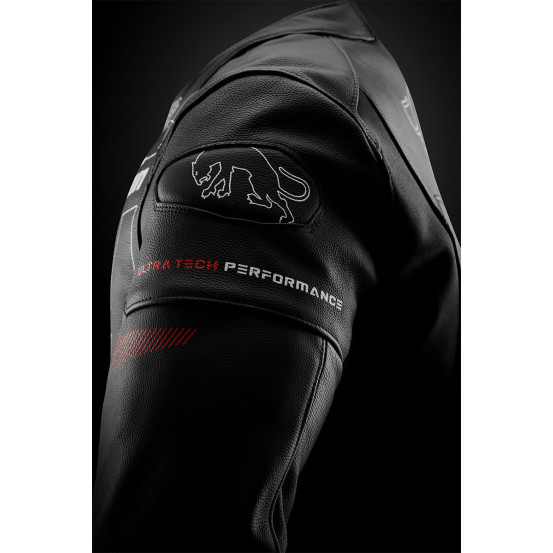 Blouson Furygan HELIX - Noir Blanc Rouge
