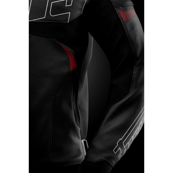 Blouson Furygan HELIX - Noir Blanc Rouge