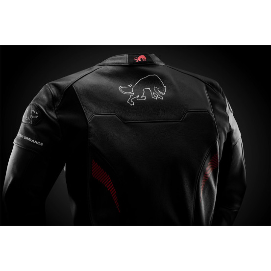 Blouson Furygan HELIX - Noir Blanc Rouge