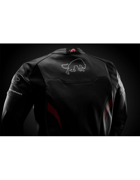 Blouson Furygan HELIX - Noir Blanc Rouge