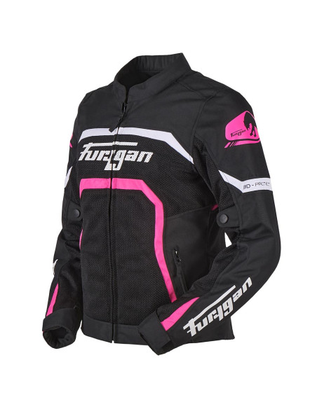 Blouson Femme Furygan MYSTIC EVO VENTED - Noir Blanc Rose