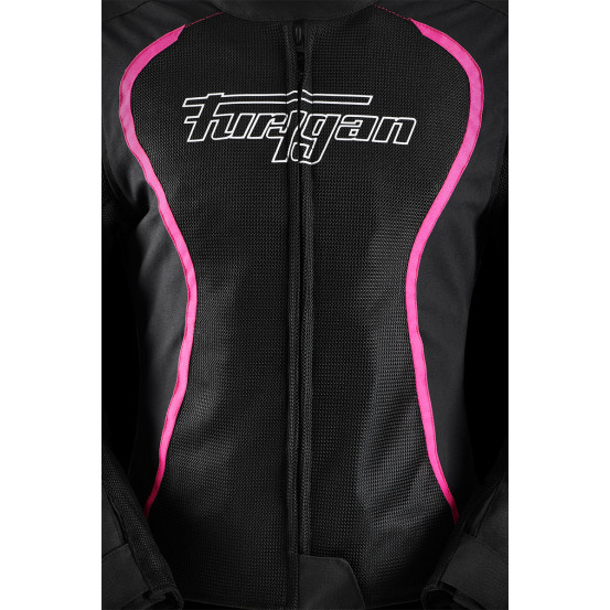 Blouson Femme Furygan ODESSA VENTED 3 en 1 - Noir Blanc Rose