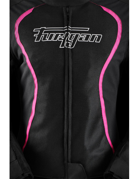 Blouson Femme Furygan ODESSA VENTED 3 en 1 - Noir Blanc Rose