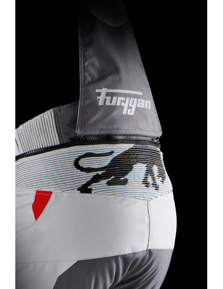 Pantalon Furygan KILLINGTON - Gris Pearl Rouge