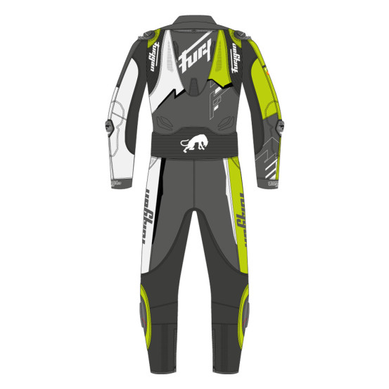 Combinaison Furygan ECLIPSE X KEVLAR - Blanc Noir Jaune Fluo
