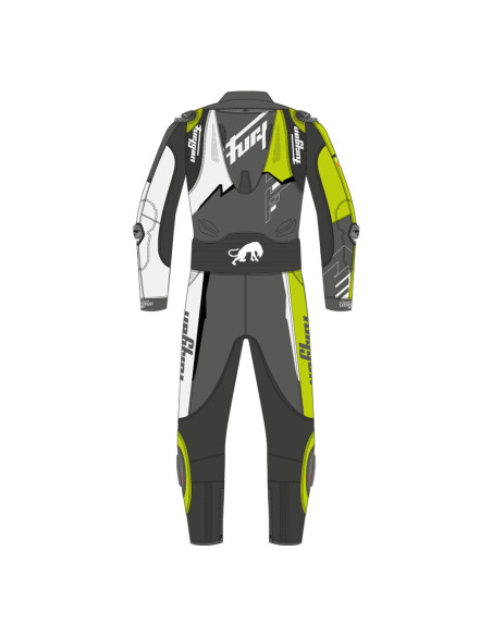 Combinaison Furygan ECLIPSE X KEVLAR - Blanc Noir Jaune Fluo