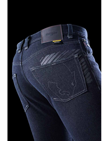 Jean moto Furygan TYRON X KEVLAR SLIM - Bleu foncé