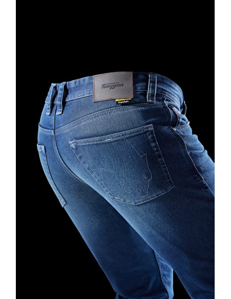 Jean moto Furygan D12 X KEVLAR STRAIGHT - Medium Blue