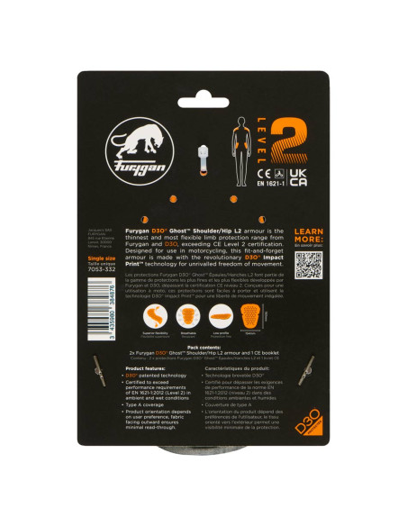 Protections épaules hanches Furygan D3O GHOST L2 - Orange