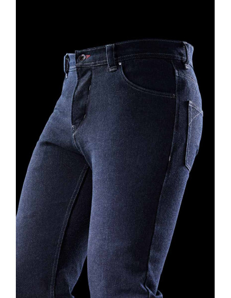 Jean moto Furygan TYRON X KEVLAR SLIM - Bleu foncé - Jambes longues