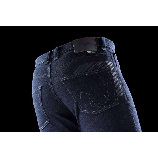 Jean moto Furygan TYRON X KEVLAR SLIM - Bleu foncé - Jambes longues