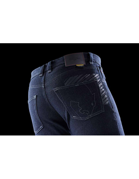 Jean moto Furygan TYRON X KEVLAR SLIM - Bleu foncé - Jambes longues