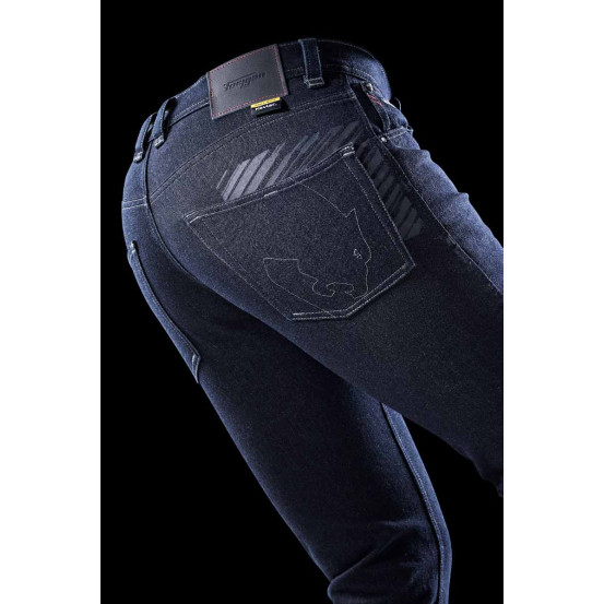 Jean moto Furygan TYRON X KEVLAR SLIM - Bleu foncé - Jambes longues