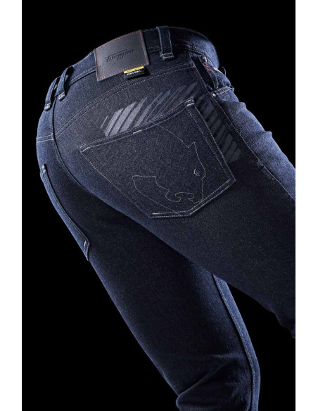 Jean moto Furygan TYRON X KEVLAR SLIM - Bleu foncé - Jambes longues