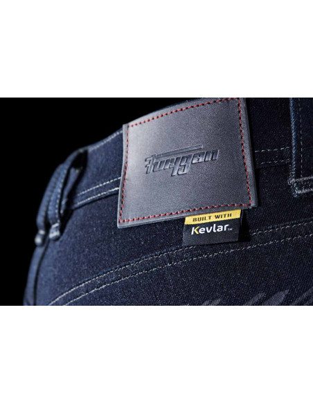 Jean moto Furygan TYRON X KEVLAR SLIM - Bleu foncé - Jambes longues