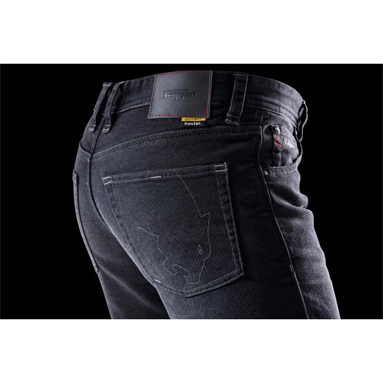 Jean moto Furygan D12 X KEVLAR STRAIGHT - Noir - Jambes courtes