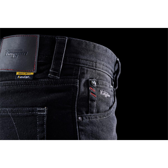 Jean moto Furygan D12 X KEVLAR STRAIGHT - Noir - Jambes courtes
