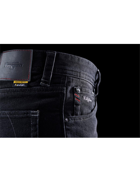 Jean moto Furygan D12 X KEVLAR STRAIGHT - Noir - Jambes courtes