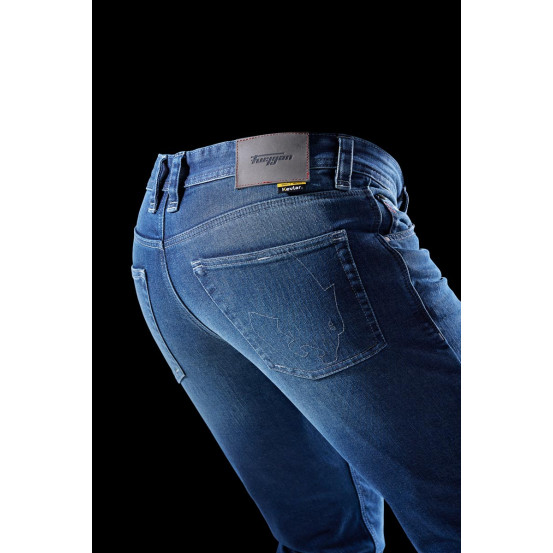 Jean moto Furygan D12 X KEVLAR STRAIGHT - Medium Blue - Jambes courtes