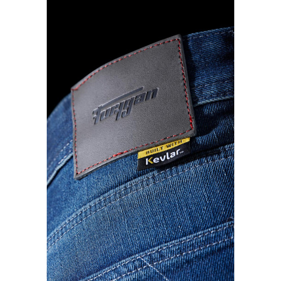 Jean moto Furygan D12 X KEVLAR STRAIGHT - Medium Blue - Jambes courtes