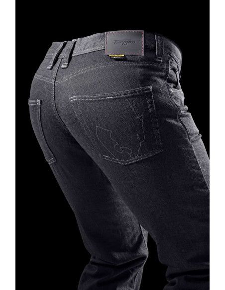 Jean moto Furygan K12 X KEVLAR STRAIGHT - Carbone - Jambes courtes