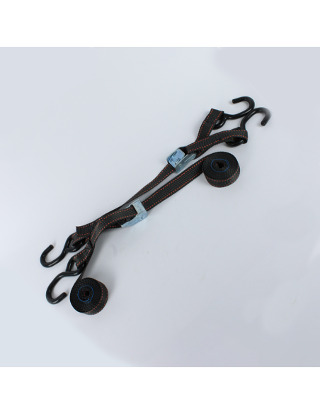 Sangles moto noires à boucles (livrées par paire)