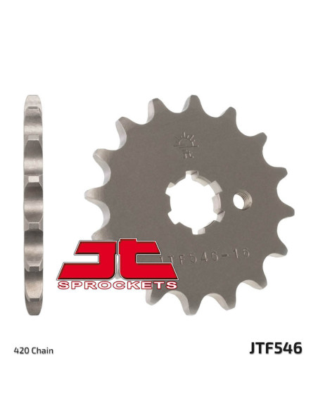 Pignon acier JT - Pas 420 - KAWASAKI SUZUKI YAMAHA 50 à 100cc