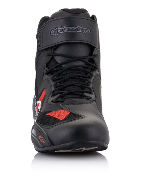 Baskets moto Alpinestars Faster-3 Rideknit Noir Gris Rouge