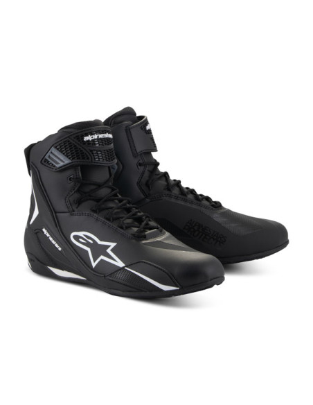 Baskets moto Alpinestars Faster-4 Noir Blanc