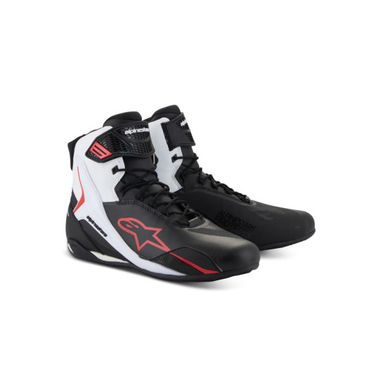 Baskets moto Alpinestars Faster-4 Noir Blanc Rouge