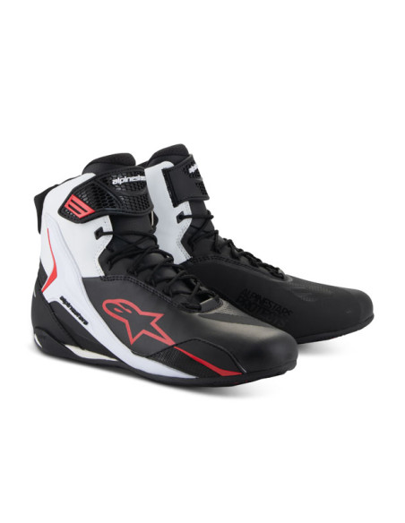 Baskets moto Alpinestars Faster-4 Noir Blanc Rouge