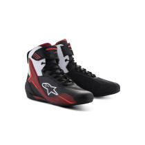 Baskets moto Alpinestars Faster-4 Noir Blanc Rouge Foncé
