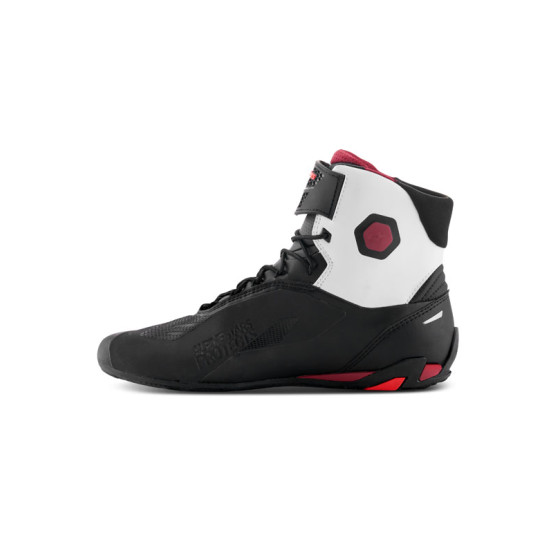 Baskets moto Alpinestars Faster-4 Noir Blanc Rouge Foncé