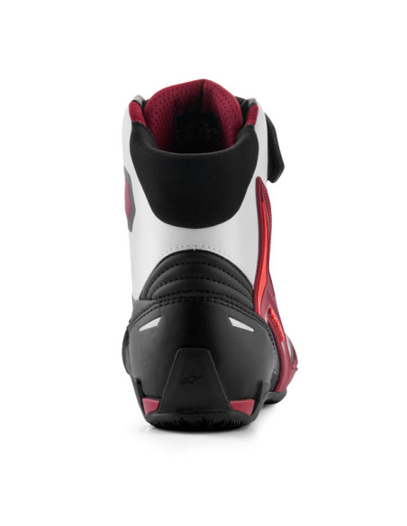 Baskets moto Alpinestars Faster-4 Noir Blanc Rouge Foncé