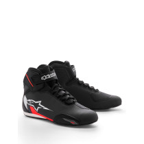 Baskets moto Alpinestars Sektor Noir Blanc Rouge Fluo