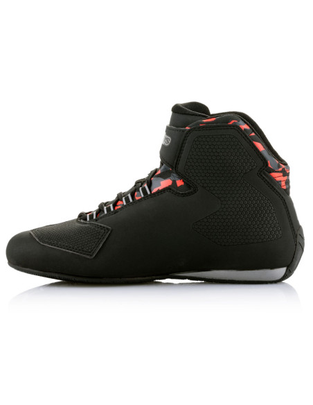 Baskets moto Alpinestars Sektor Waterproof Noir Rouge Fluo