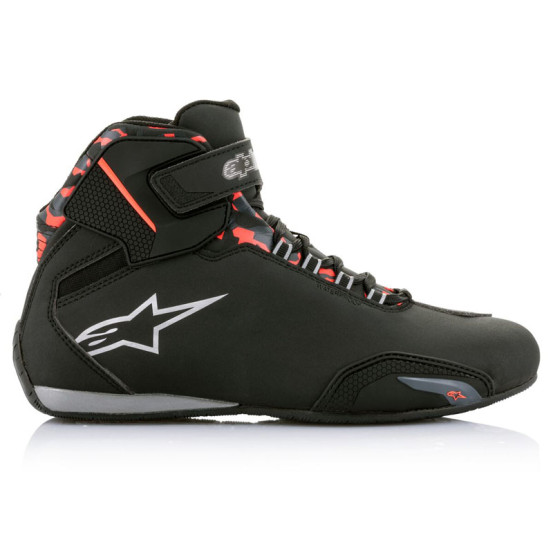 Baskets moto Alpinestars Sektor Waterproof Noir Rouge Fluo