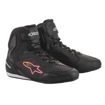 Baskets moto femme Alpinestars Stella Faster-3 Rideknit Noir Rose